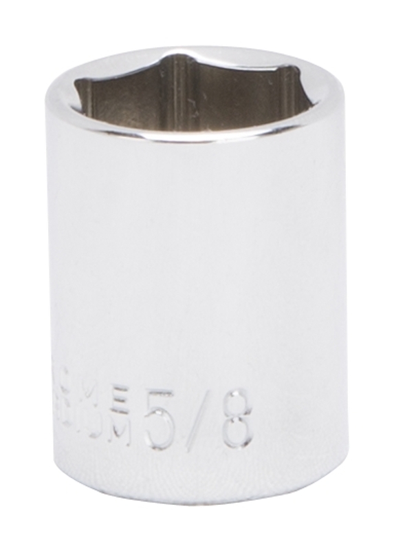 MT6495188 Drive Socket, 5/8 in Socket, 3/8 in Drive, 6-Point, Chrome Vanadium Steel, Chrome